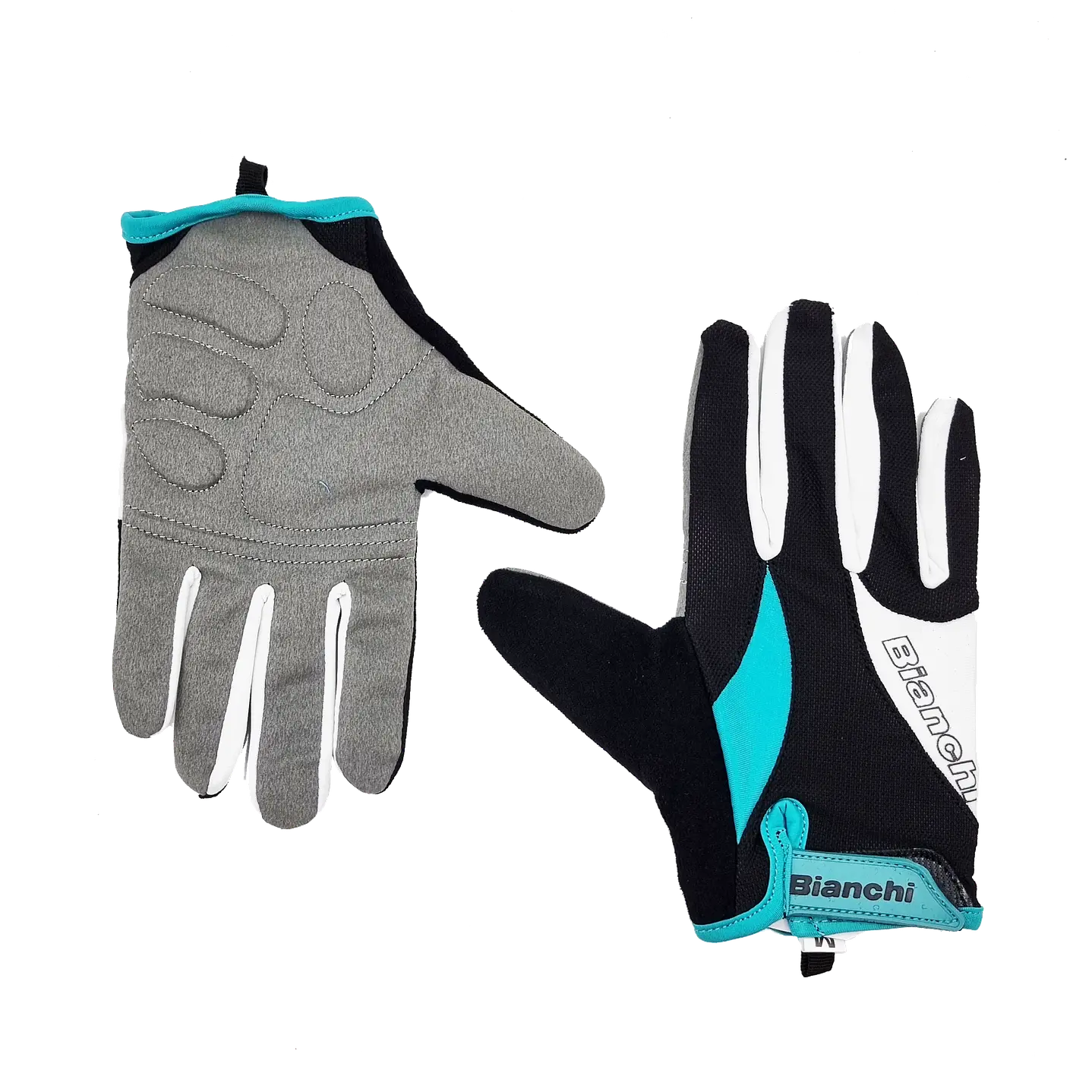 GUANTE BIANCHI FULL FINGERS GRAY/CYAN - Bianchi Store