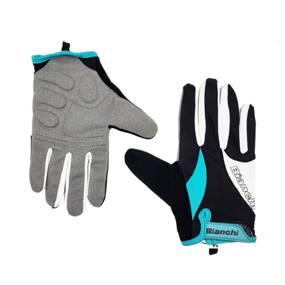 GUANTE BIANCHI FULL FINGERS GRAY/CYAN - Bianchi Store
