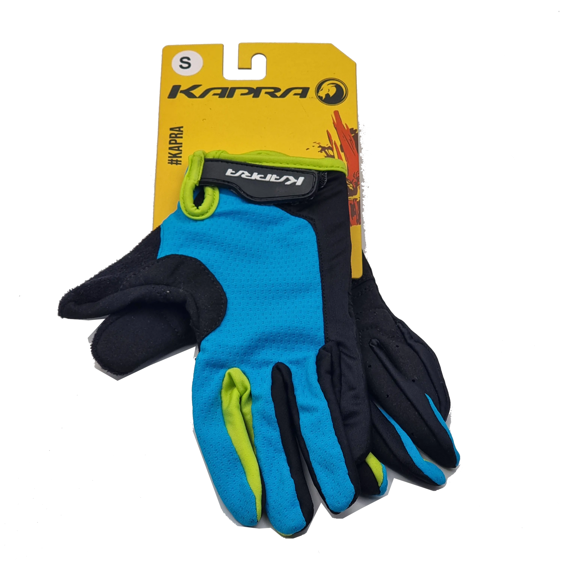 GUANTE KAPRA FULL FINGER CYAN/YELLOW - Bianchi Store