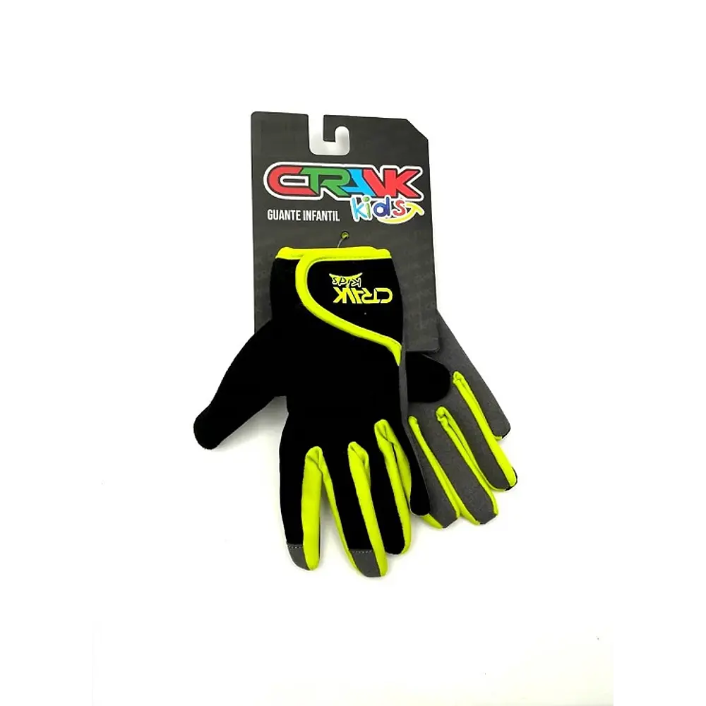 GUANTE CRANK KID DEDO LARGO NIÑO BLACK GREEN CRANK