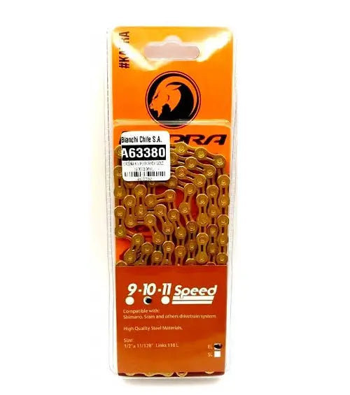 CADENA 10V PERFORADA GOLD 1/2"X3/32"X116L Kapra