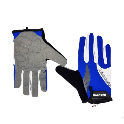 GUANTE BIANCHI FULL FINGERS BLUE/WHITE - Bianchi Store