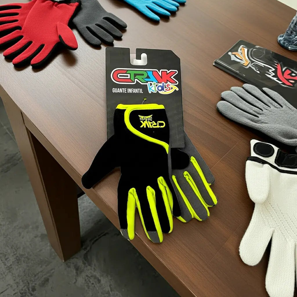 GUANTE CRANK KID DEDO LARGO NIÑO BLACK GREEN CRANK