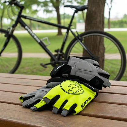 GUANTE KAPRA XC LOGO YELLOW/BLACK  DEDOS CORTOS Kapra